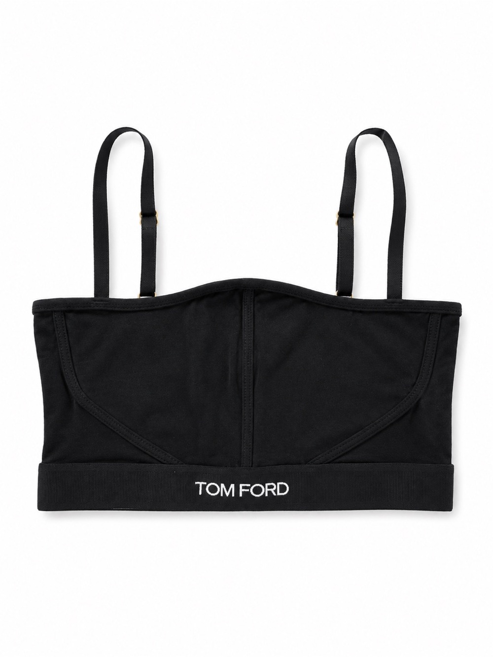 Tom Ford Black Logo Bralette Crop Top – Size Small